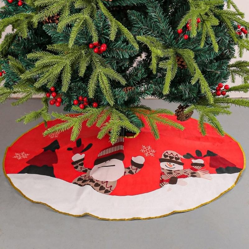 Golden Edged Christmas Tree SkirtDelicate Gold Edged Tree Skirt Embellishment Elegant Christmas Tree Base Cover