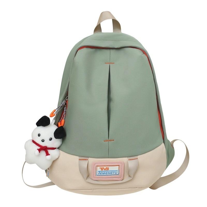 Unisex Harajuku Style Color Block Student Backpack Large Capacity Korean College Wind Ins New Shoulder Bag For Women