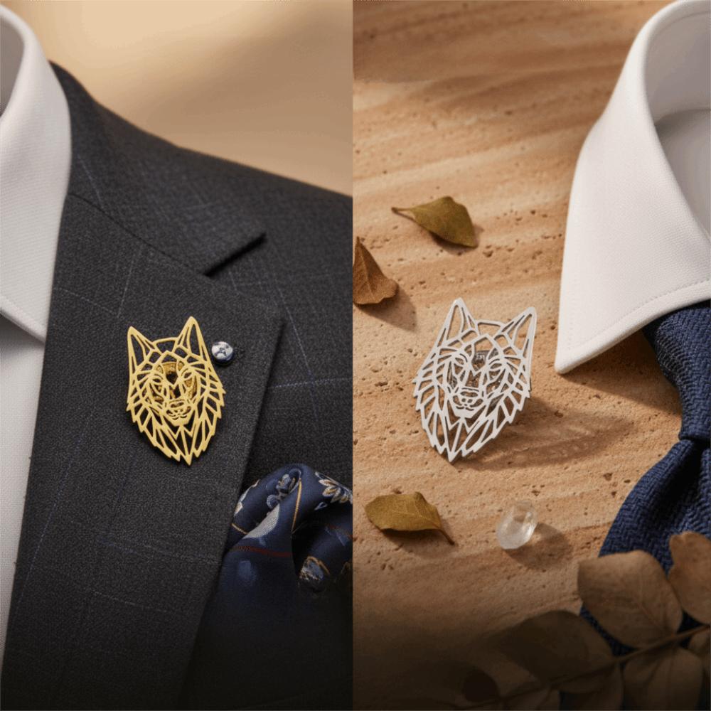 Stainless Steel Suit Collar Badges Lion Vintage Lapel Pins Phoenix Brooches  Decoration
