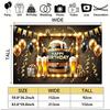 2D Flat Beer Barrel Birthday Banner Black & Gold Themed Backdrop for Men's Beer Celebration Party