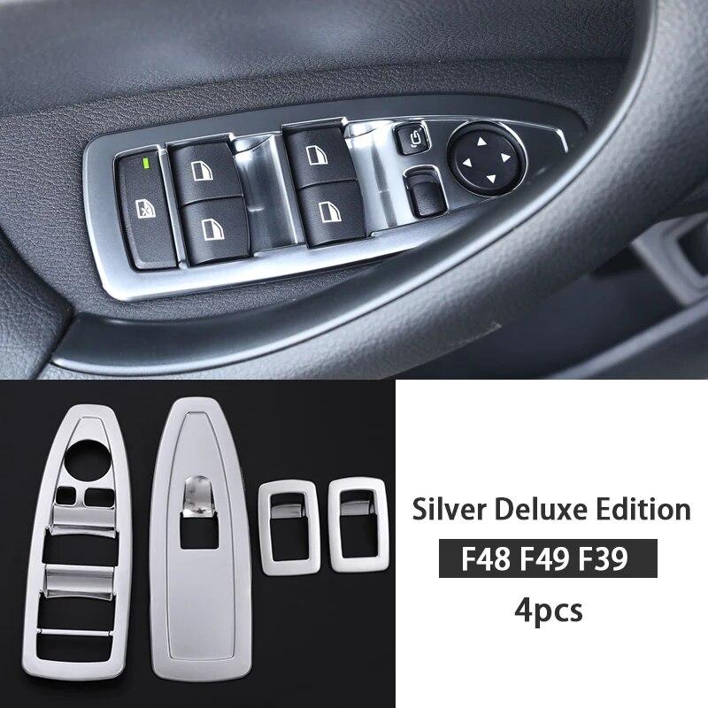 Car Window Switch Lift Panel Button Frame Trim Cover Stickers Decoration Interior Accessories For BMW X1 F48 F49 X2 F39 2016-22