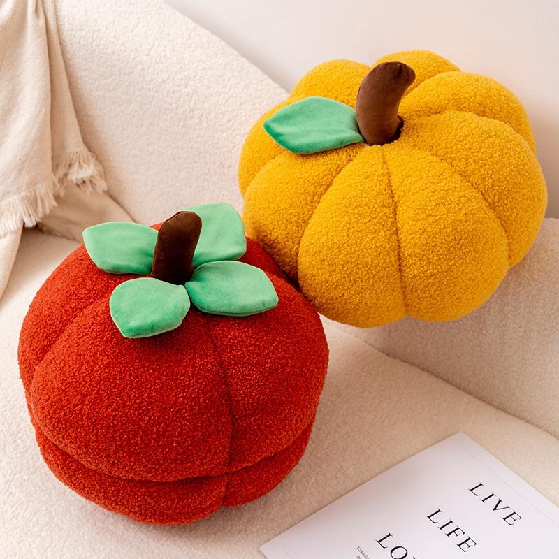 Fruit Plush Pillow Toy, Pumpkin Orange Persimmon Stuffed Animal, Soft Comfortable Stress Relief Gift, Home Decor Doll
