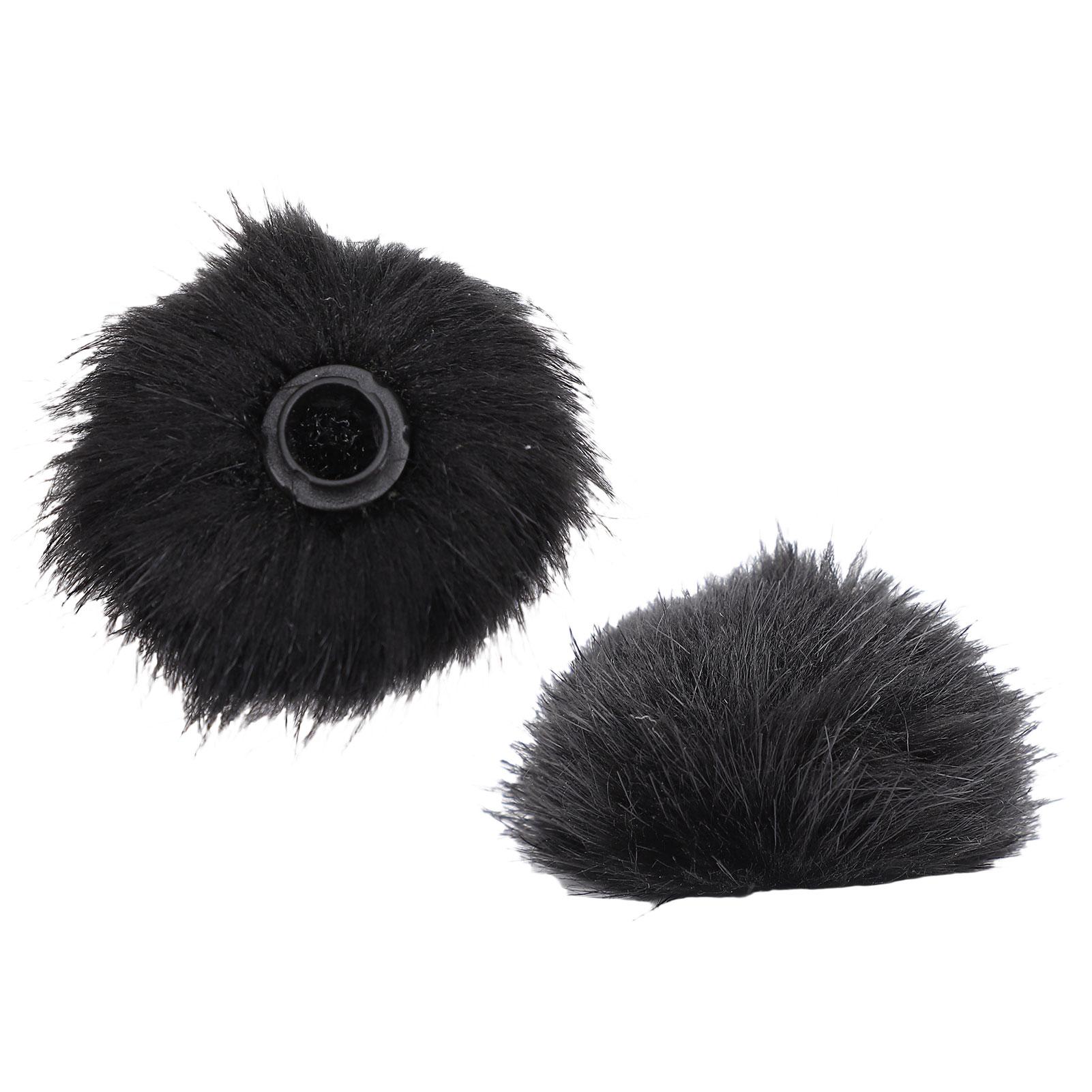 

2 шт. Микрофонный поп-фильтр Снижение окружающего шума Пушистая микрофонная ветрозащита Улучшение качества звука чёрный