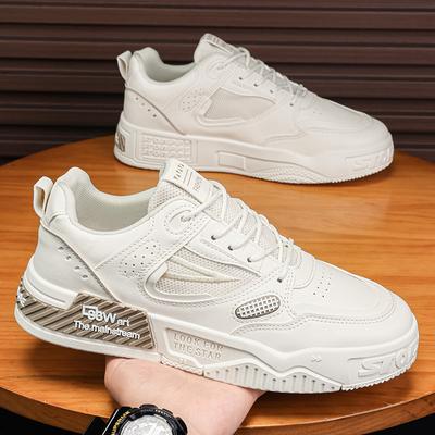 Men's Casual Sports Shoes PU Leather Men Fashion Street Hip Hop Lace Up Skateboard Shoes Outdoor Sports Training Shoes Zapatos