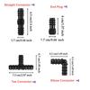 24Pcs Black Watering System ABS Barbed Connector Durable Irrigation Accessory  Patio Irrigation