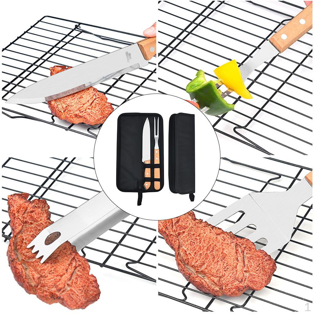 

BBQ Tools Set Camping Grill Barbecue Accessories Utensil Tool Grilling in 2PCS