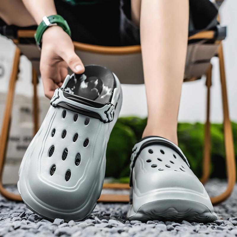 Fashion Fashion Men's Slide Slippers 5CM Platform EVA Beach Shoes Men Comfortable Outdoor Cloud Slippers For Men Summer Pantuflas Hombre