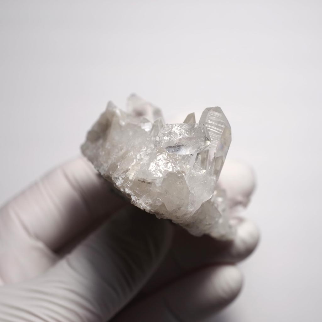 [N2 Stone Natural] Natural Quartz Crystal Cluster - Arkansas, USA - Specimen | (46 | "One-of-a-kind" Rough Stones: Approx. 64g, 68x47x27mm)