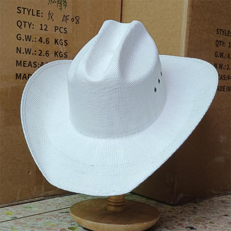 2026 Summer Cowboy Hat Sun Shade Hat Black Summer Thickened Sun Shade Hat Cowboy Straw Hat Men's and Women's Beach