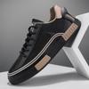 Men's Lace-Up Round Toe College Style Sneakers - Large Size, Breathable Mesh, Color-Matched, Casual for Spring & Autumn