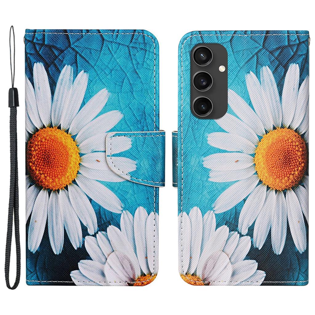 Etui dla Samsunga Galaxy S24 FE z nadrukiem wzoru Ochronne skórzane etui folio na telefon