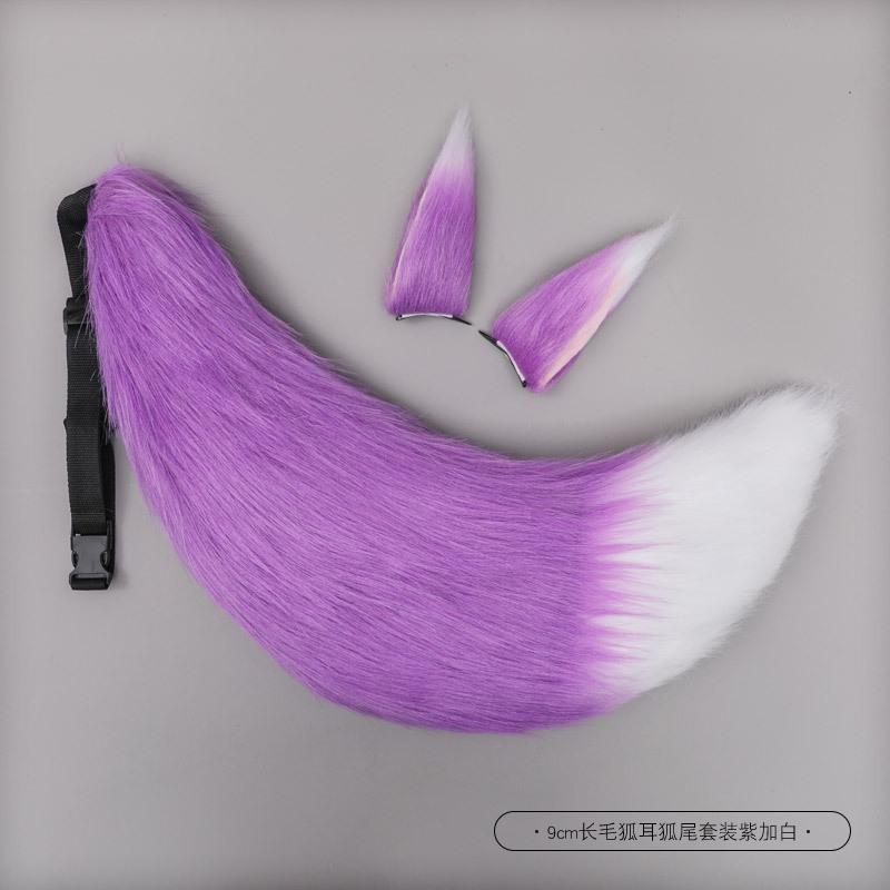 Animal Fox Furry Ear Headband Tail Furry Cosplay Lolita Cute Cat Ears Hairpin Tail Props