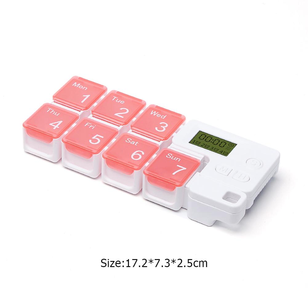 Drug Storage Alarm Box Weekly Pills Drug Container Electronic Medicine Timing Alarm Box Reminder Week Smart Pill Case