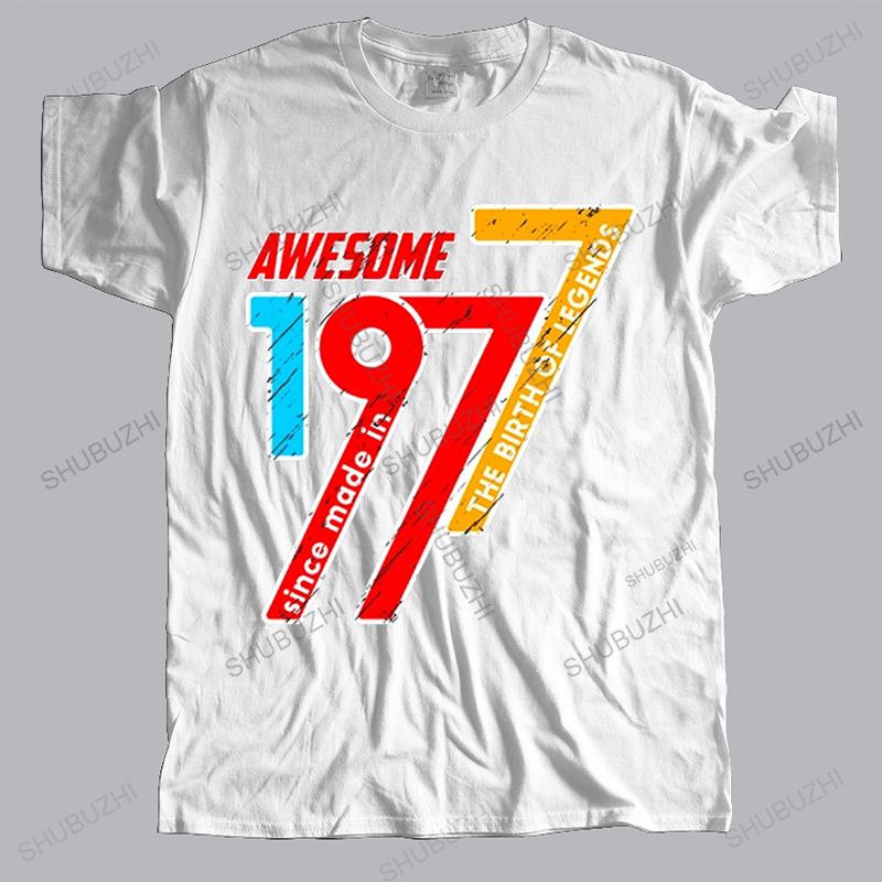 T Shirts Guys Legends Vintage Retro Vintage Made In 1977 40th Unisexs Short Sleeve TShirt Male Tee Designs Birthday Gift