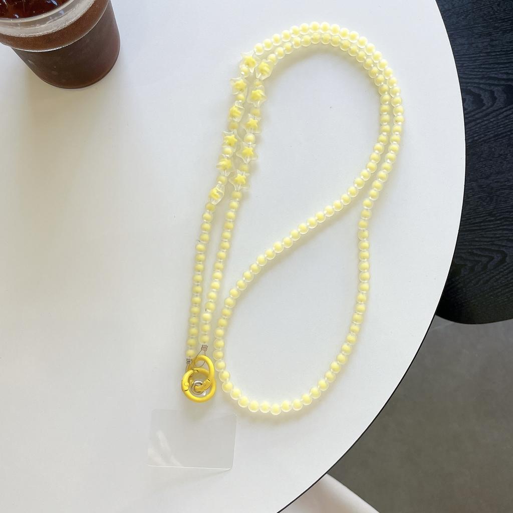 Cute Candy Jelly Star Beaded Chain Crossbody Shoulder Lanyard Lovely Decorative Straps Charm Handbags for Mobile Phone Accessory