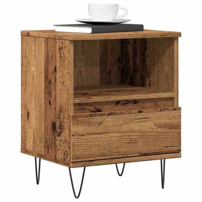 VidaXL Bedside Table Old Wood 40x35x50 Cm Engineered Wood, Side Table, Bedside Cabinet, Side Table for the 857358