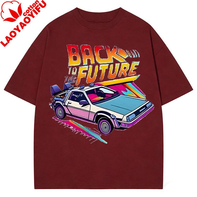 Back To The Future TV Movie Camiseta Hombre Cotton Shirts Car Graphic Unisexs TShirt Summer Casual Comfor Short Sleeve Tops XS