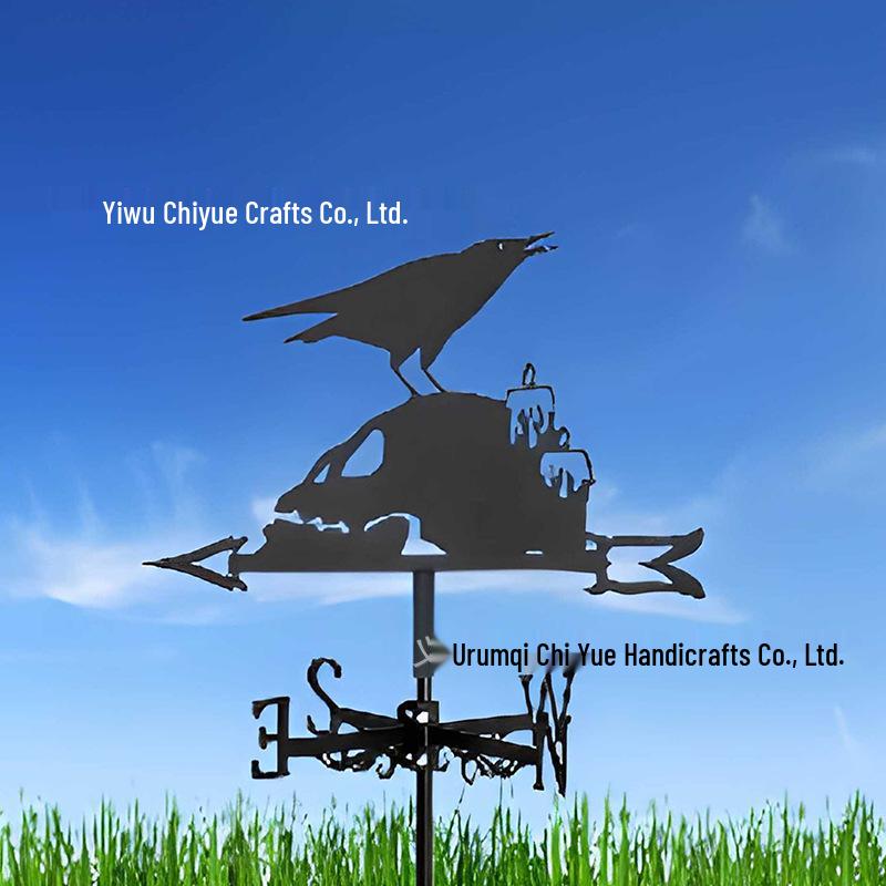 Weather Vane Ornament: Outdoor Wrought Iron Spray-Painted Roof Decoration Metal Craft