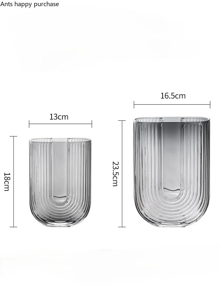 Moderne U-förmige Transparente Glasvase Wohnzimmer Tischset Blumenarrangement Pflanze Hydroponische Blumenvase Hochzeitsdekoration