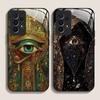 Retro Devil Eye Mysterious Totem Tempered Glass Phone Case for Samsung Galaxy S25 Ultra S24 S23 Plus S22+ S21 S20 FE Hard Cover