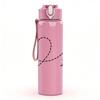 1PC Travel Heart Airplane 750ml Color Plastic Sports Water Bottle Leakproof Flip Straw Lid Suitable for Sports Office Home Use