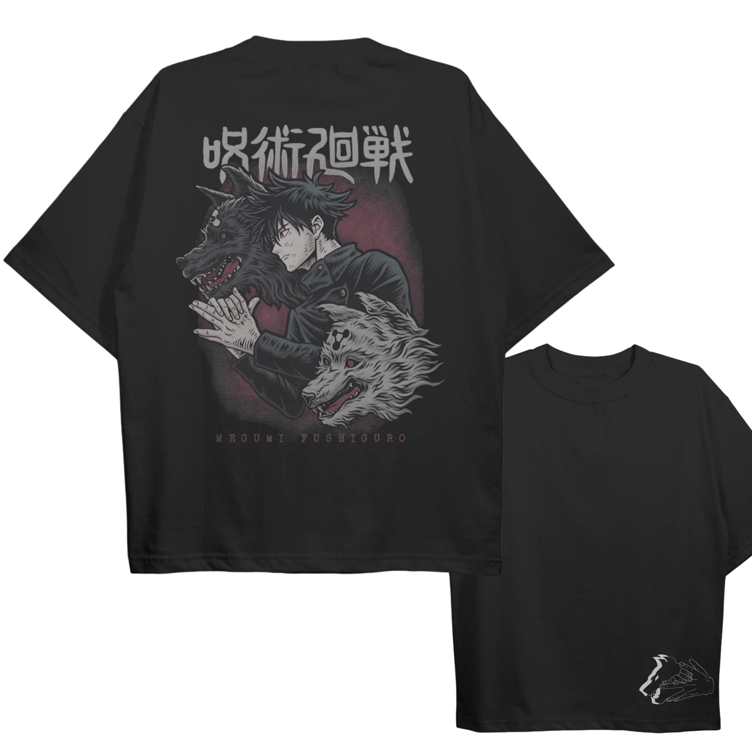 Summer Megumi Fushiguro Divine Dogs Anime Jujutsu Kaisen Graphic T-Shirt Cotton Shirt Unisex Men Short Sleeve S