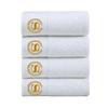 Luxury Hotel White Towels - Absorbent Pure Cotton with Embroidered Logo for Face and Bath