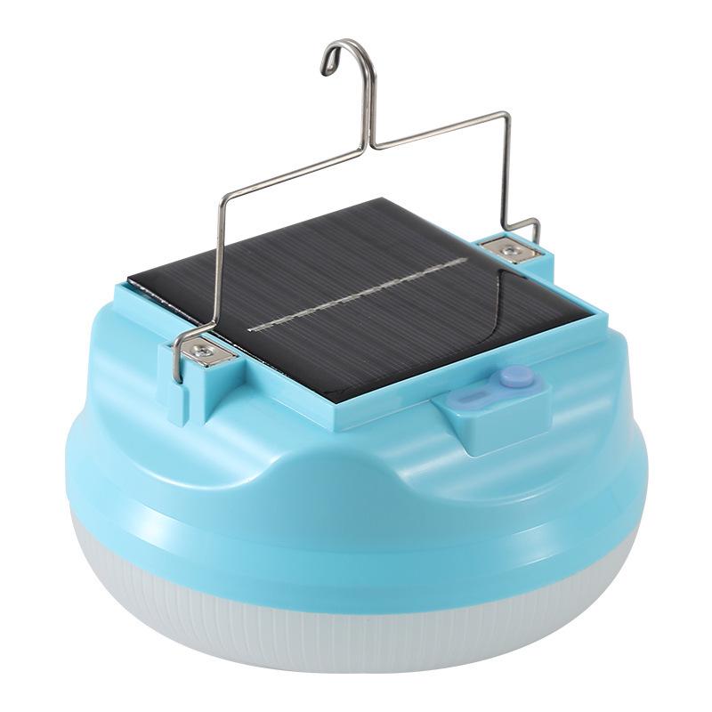 Portable Super Bright LED Solar Camping Light with Long Battery Life for Outdoor and Night Market Use.