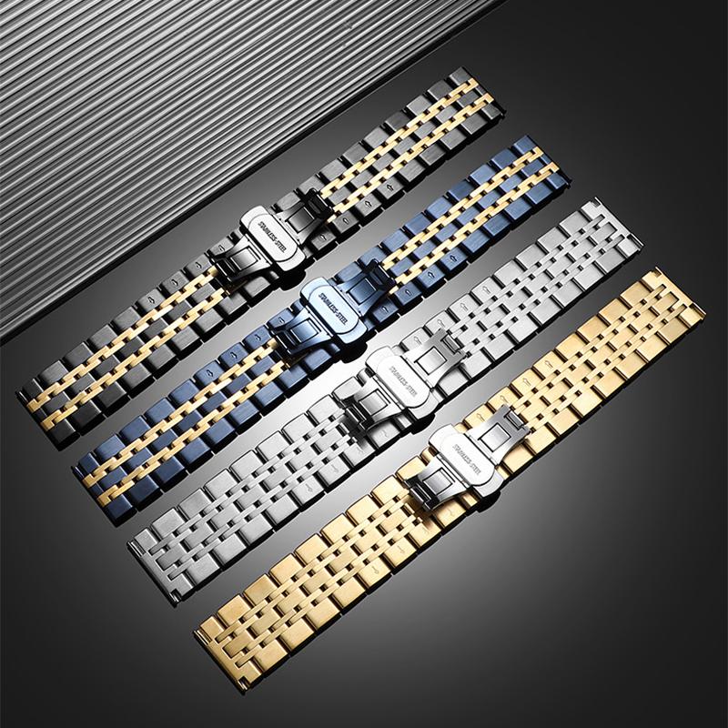 22mm 20mm Stainless Steel Strap For Samsung Galaxy Watch 7 6 4 5 45mm Gear S3 46mm 42mm Active2 40 44mm Band for Amazift BIP 2 GTR Metal Bracelet