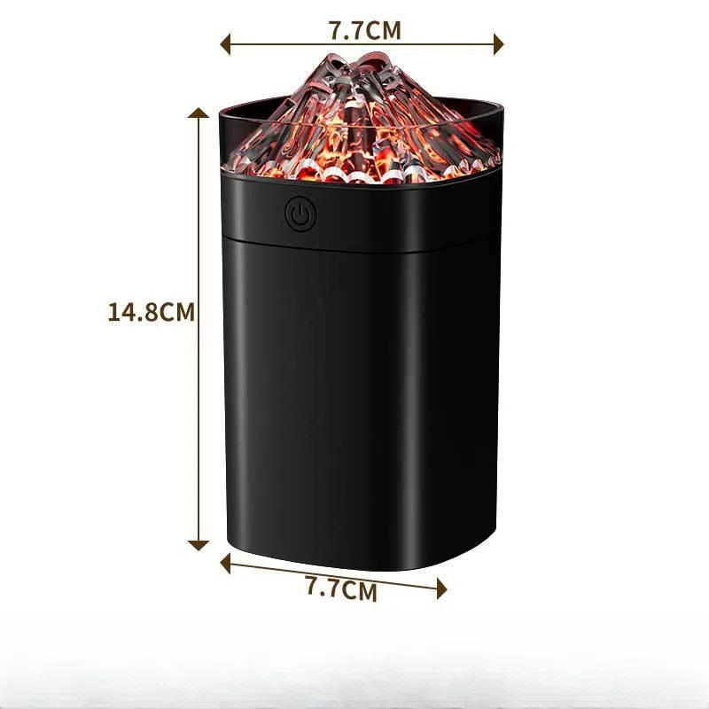 

Новый портативный увлажнитель воздуха с вулканическим кратером 400 мл USB для дома, для рабочего стола со светодиодной ночной подсветкой, питание от USB-кабеля, диффузор чёрный
