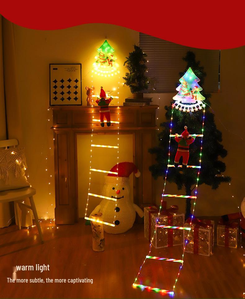 Weihnachtsmann Kletterleiter LED Lichterkette - Weihnachtsfeiertagsdekorationen
