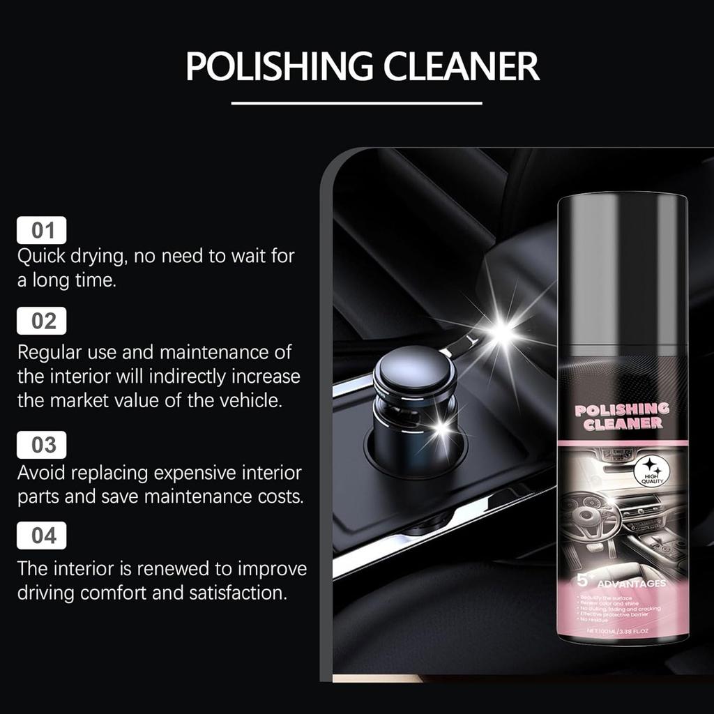 Polishing Cleaner Car Interior Spray, 100ml Car Interior Cleaner, Polishing for Vehicle Detailing, Vehicle Polish (1)