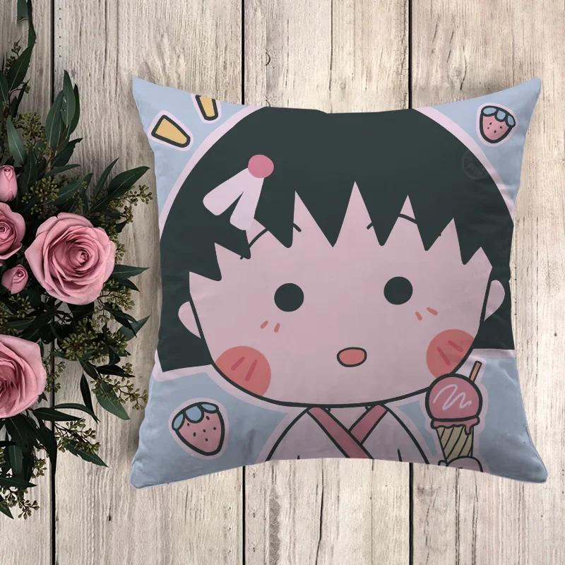 

Аниме Подушка Чиби Маруко-чан Декоративные наволочки для подушек x Подушки Домашний декор Наволочка Роскошные Наволочки 66x66cm