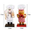 Pack of 2Pcs 17cm Wooden Nutcracker Handmade Figures Chef Gingerbread Man Puppet Festive Collectible Nutcracker Christmas Decor