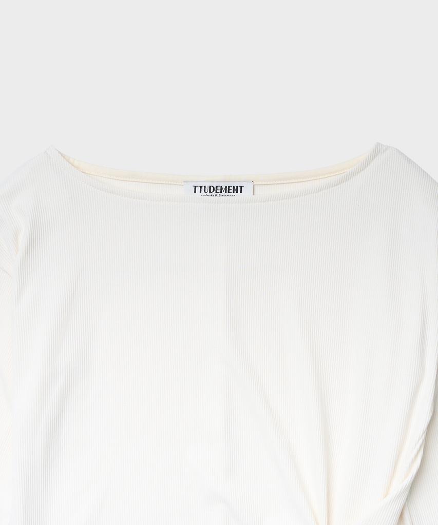 TTUDEMENT Twist Jersey Blouse_Ivory