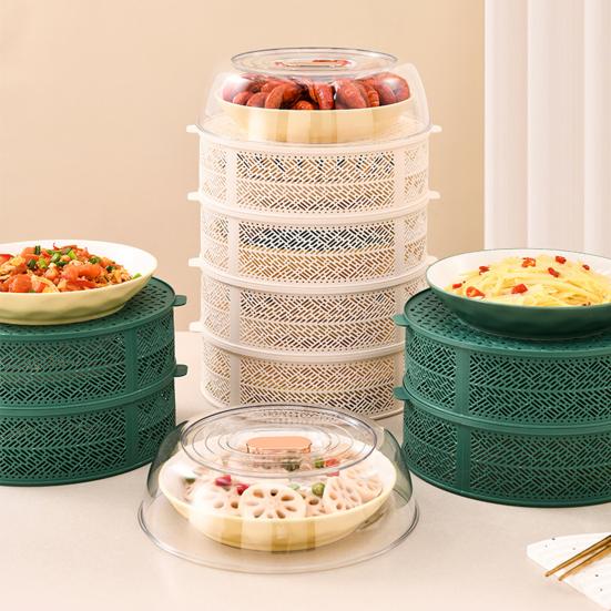 Leftover Dish Cover Large-capacity Good Toughness Hollow Design Breathable Food Plate Lid Table Cover Home Supplies