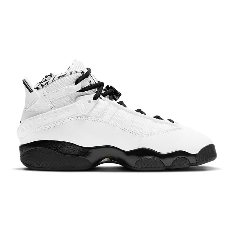 Air Jordan 6 Rings GS Motorsport Kids Sneakers White Black Metallic-Gold DJ6163-107