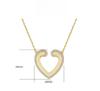 S925 Sterling Silver Ladies Alcohol Heart Pendant Gold Love Necklace