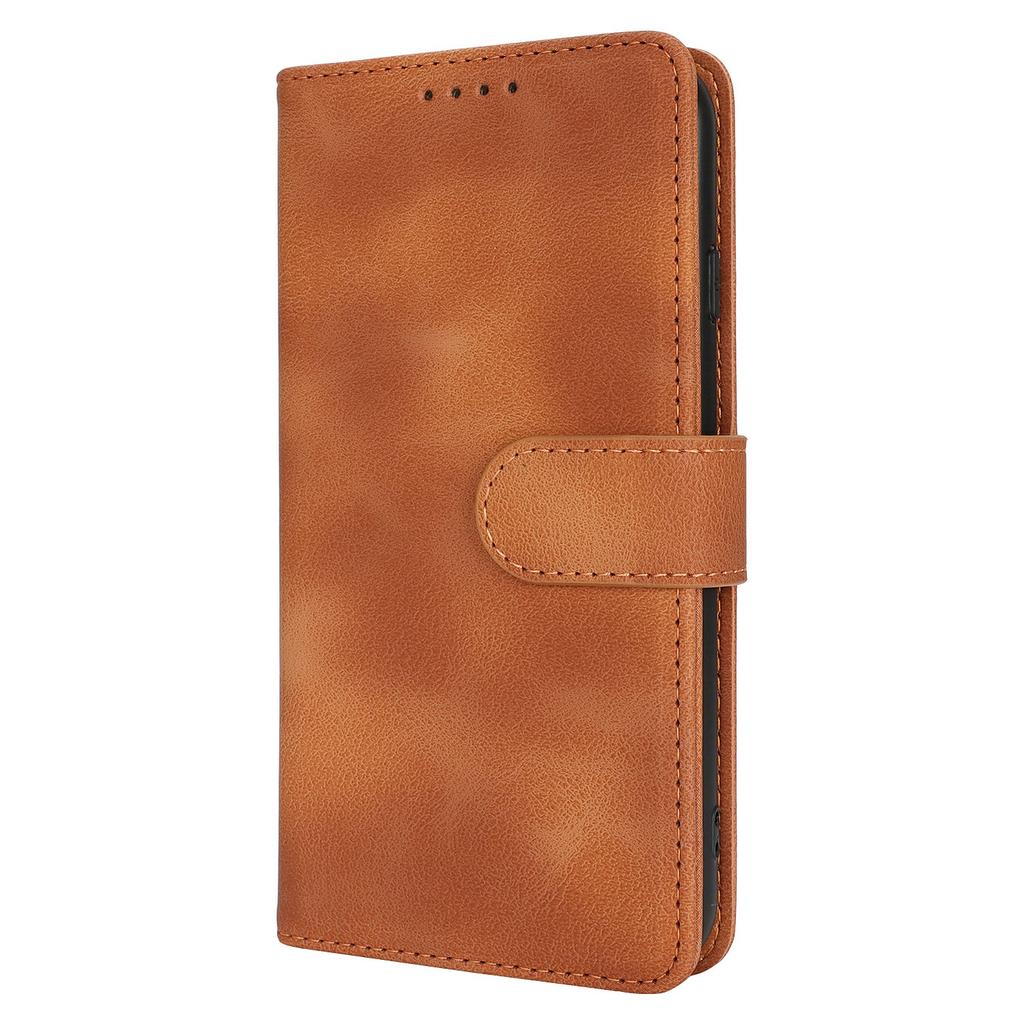 Wallet Case for iPhone SE (2022)/(2020)/8/7 Double Folded Edge Skin Touch PU Leather Flip Phone Cover