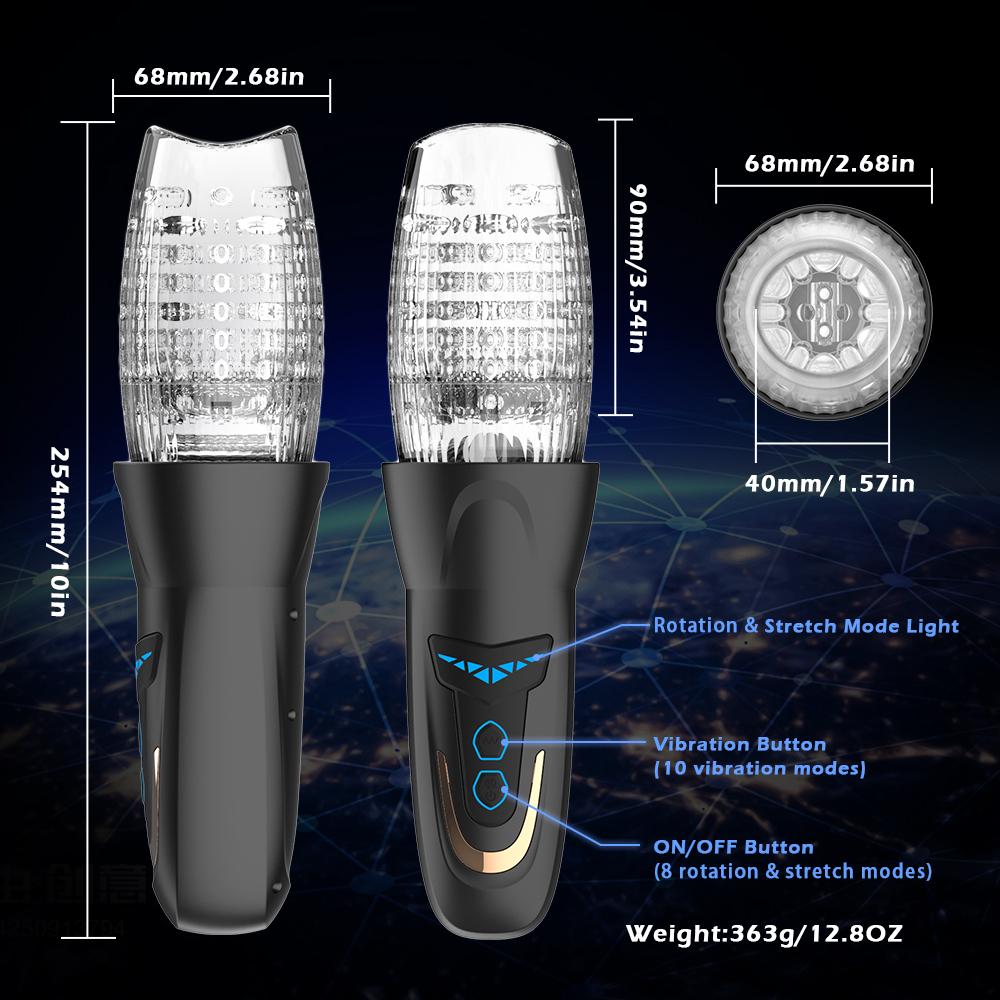 Automatic Masturbators For Men Telescopic Rotating Vibrator Glans Penis Massager Lasting Delay Sex Toys Adult Male Masturbar Cup