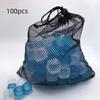 100Pcs No-Dilution Chilling Cubes Reusable Plastic Ice Cubes For Cocktails Mesh Bag Pack For Bar Party&Holiday Beverage Cooling