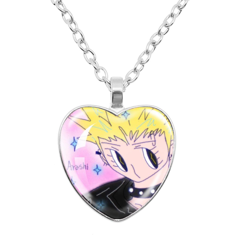 Paradise Kiss Anime Necklace Yukari Hayasaka Miwako Sakurada Glass Heart Shape Pendant Necklace Charm Jewelry Friend Gift