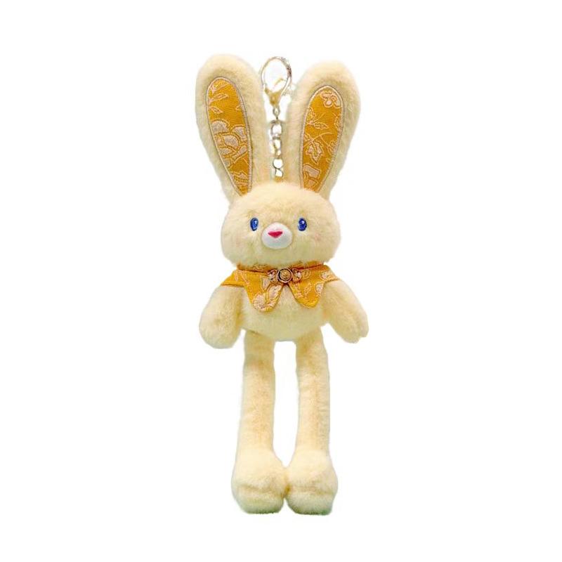 30cm Pull-Out Rabbit Keychain Plush Toy Cute Soft Stuffed Animal Bunny Doll Creative Backpack Clutches Pendant Kid Girl Boy Gift