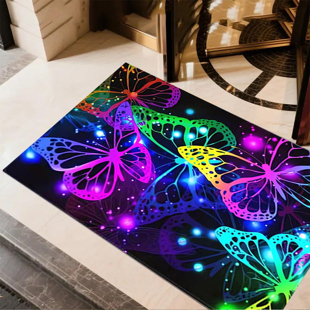 1pc Home Carpet Butterfly Design Non Slip Office Decor Gift Living Room Bedroom