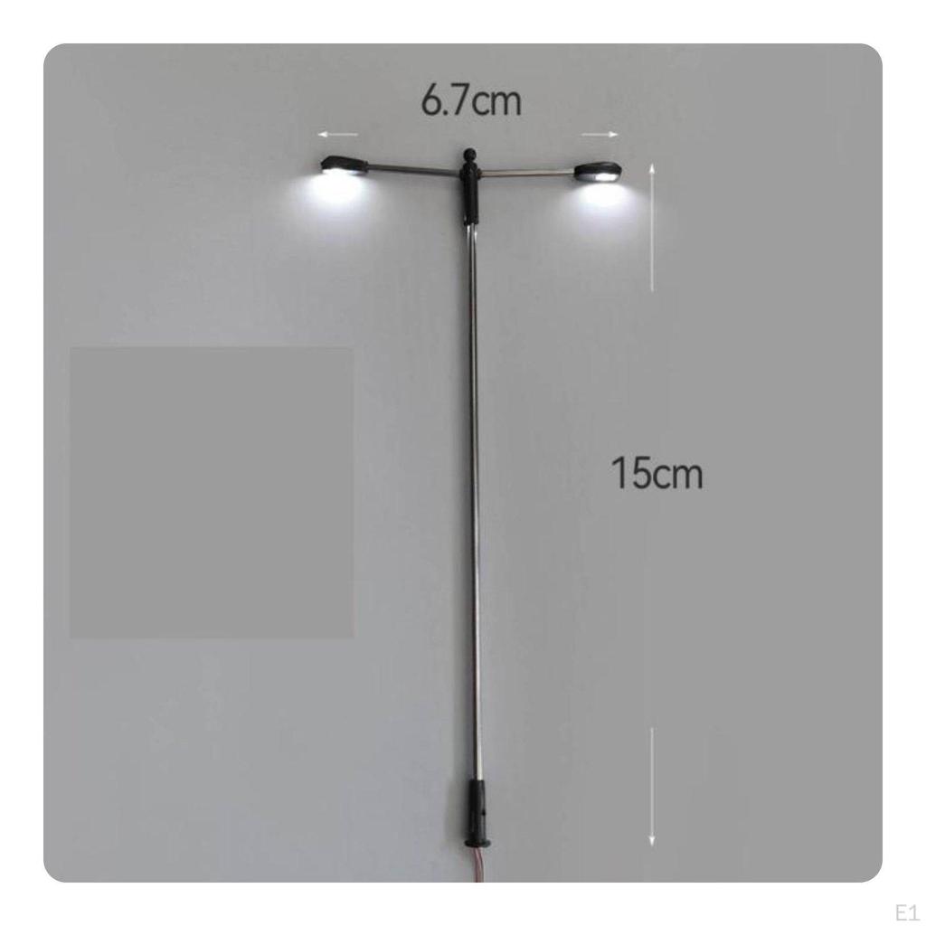 Double Head Model Street Light High Brightness Miniature LED Lamp Post Realistic Design Diorama