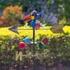 Yousheng Colorful Wind Vane Iron Owl Hot Air Balloon Toucan Weather Vane Outdoor Wind Vane with Stake for Garden Courtyard Lawn Decoration