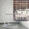 Nordic Indoor Outdoor Double Hanging Chair Swing with Tassel Cradle - Cotton and Linen Hammock for Homestay or Balcony.