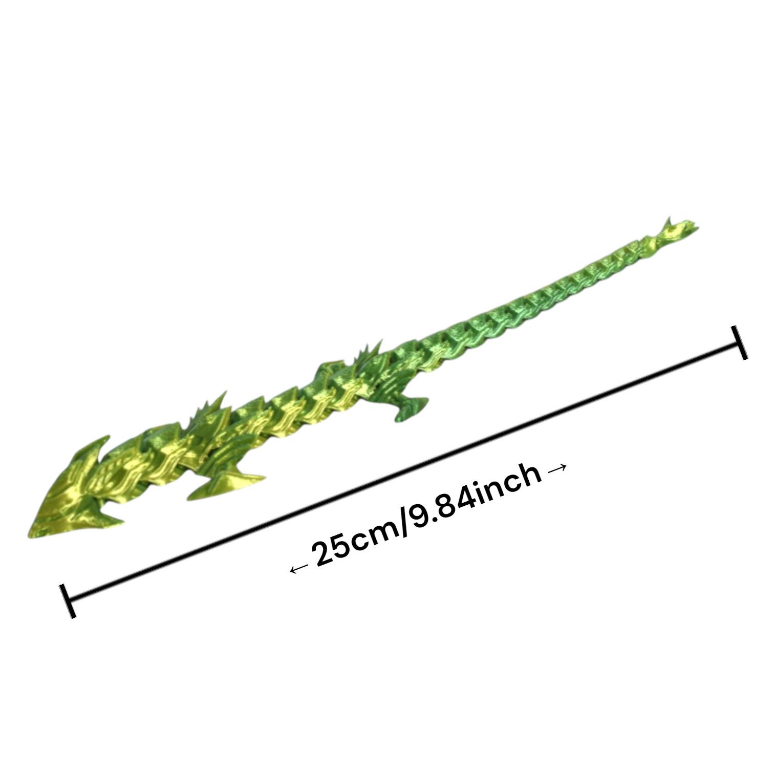 

Hot-Selling Dragon Series: 3D Printed Rosé Dragon Toy & Creative Desktop Ornament for Kids 25cm x 2.5cm x 1.5cm