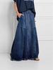 Women's High-Waist Elastic A-Line Denim Skirt - Autumn/Winter Collection