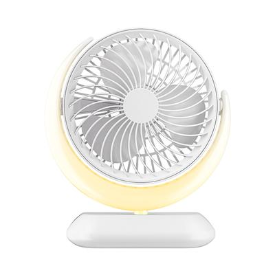 Moon-Shaped Desktop Mini Fan with DC Motor 45 Degrees Adjustable Air Outlet Circular Fan Outlet Direct